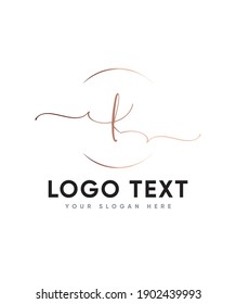 An exquisite and classy calligraphic influences letter type K logo template, Vector logo for business and company identity