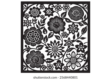 Exquisite Collection of Best-Selling Intricate Floral Laser Cut Designs for Decorative Panels, Wall Art, Home Decor, CNC Templates, Crafting Projects, and Artistic Laser Engraving Templates