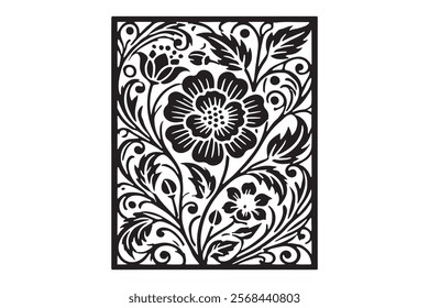 Exquisite Collection of Best-Selling Intricate Floral Laser Cut Designs for Decorative Panels, Wall Art, Home Decor, CNC Templates, Crafting Projects, and Artistic Laser Engraving Templates