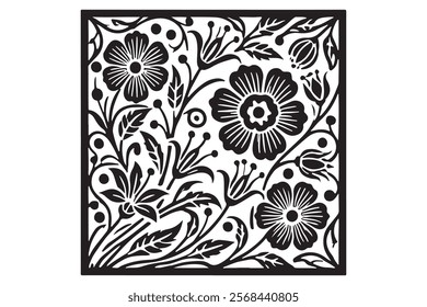 Exquisite Collection of Best-Selling Intricate Floral Laser Cut Designs for Decorative Panels, Wall Art, Home Decor, CNC Templates, Crafting Projects, and Artistic Laser Engraving Templates