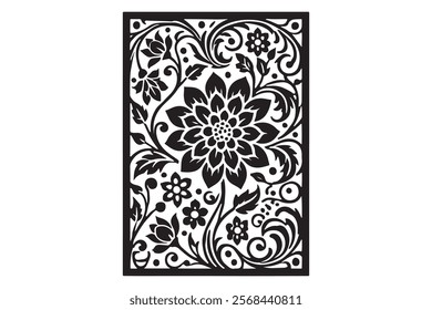 Exquisite Collection of Best-Selling Intricate Floral Laser Cut Designs for Decorative Panels, Wall Art, Home Decor, CNC Templates, Crafting Projects, and Artistic Laser Engraving Templates