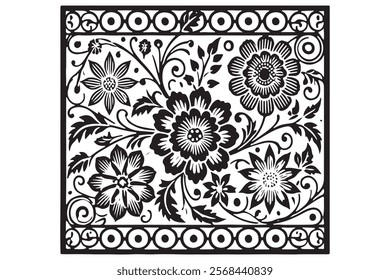 Exquisite Collection of Best-Selling Intricate Floral Laser Cut Designs for Decorative Panels, Wall Art, Home Decor, CNC Templates, Crafting Projects, and Artistic Laser Engraving Templates