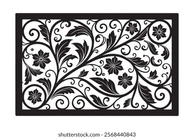 Exquisite Collection of Best-Selling Intricate Floral Laser Cut Designs for Decorative Panels, Wall Art, Home Decor, CNC Templates, Crafting Projects, and Artistic Laser Engraving Templates