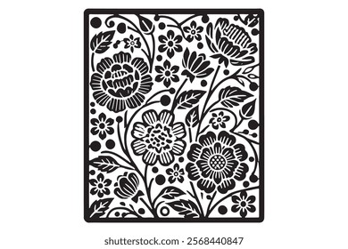 Exquisite Collection of Best-Selling Intricate Floral Laser Cut Designs for Decorative Panels, Wall Art, Home Decor, CNC Templates, Crafting Projects, and Artistic Laser Engraving Templates