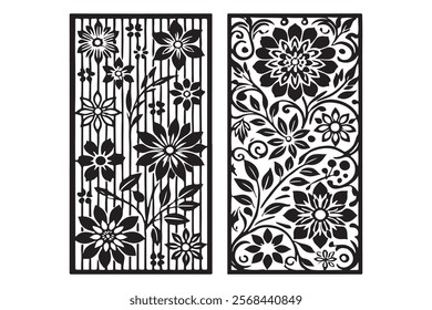 Exquisite Collection of Best-Selling Intricate Floral Laser Cut Designs for Decorative Panels, Wall Art, Home Decor, CNC Templates, Crafting Projects, and Artistic Laser Engraving Templates