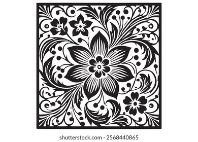 Exquisite Collection of Best-Selling Intricate Floral Laser Cut Designs for Decorative Panels, Wall Art, Home Decor, CNC Templates, Crafting Projects, and Artistic Laser Engraving Templates