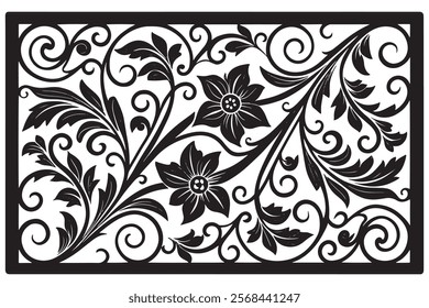 Exquisite Collection of Best-Selling Intricate Floral Laser Cut Designs for Decorative Panels, Wall Art, Home Decor, CNC Templates, Crafting Projects, and Artistic Laser Engraving Templates