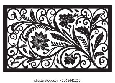 Exquisite Collection of Best-Selling Intricate Floral Laser Cut Designs for Decorative Panels, Wall Art, Home Decor, CNC Templates, Crafting Projects, and Artistic Laser Engraving Templates