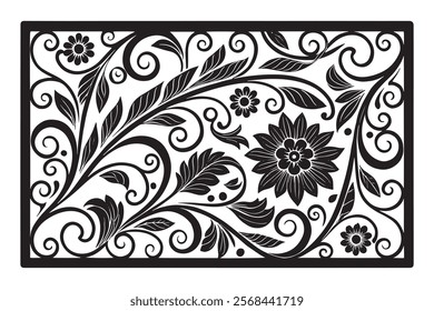 Exquisite Collection of Best-Selling Intricate Floral Laser Cut Designs for Decorative Panels, Wall Art, Home Decor, CNC Templates, Crafting Projects, and Artistic Laser Engraving Templates