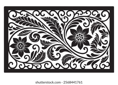 Exquisite Collection of Best-Selling Intricate Floral Laser Cut Designs for Decorative Panels, Wall Art, Home Decor, CNC Templates, Crafting Projects, and Artistic Laser Engraving Templates