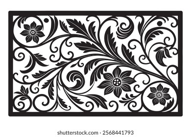 Exquisite Collection of Best-Selling Intricate Floral Laser Cut Designs for Decorative Panels, Wall Art, Home Decor, CNC Templates, Crafting Projects, and Artistic Laser Engraving Templates