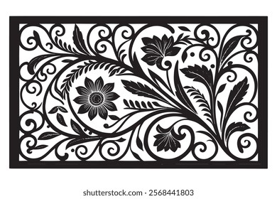 Exquisite Collection of Best-Selling Intricate Floral Laser Cut Designs for Decorative Panels, Wall Art, Home Decor, CNC Templates, Crafting Projects, and Artistic Laser Engraving Templates