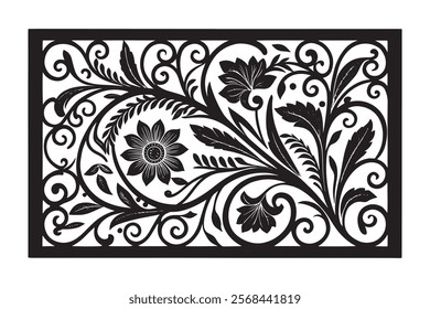 Exquisite Collection of Best-Selling Intricate Floral Laser Cut Designs for Decorative Panels, Wall Art, Home Decor, CNC Templates, Crafting Projects, and Artistic Laser Engraving Templates