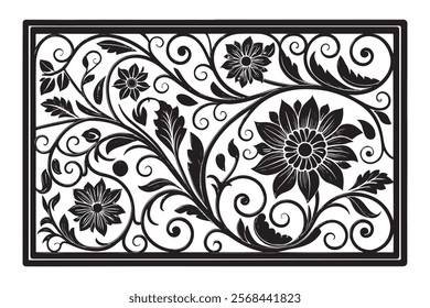 Exquisite Collection of Best-Selling Intricate Floral Laser Cut Designs for Decorative Panels, Wall Art, Home Decor, CNC Templates, Crafting Projects, and Artistic Laser Engraving Templates