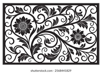 Exquisite Collection of Best-Selling Intricate Floral Laser Cut Designs for Decorative Panels, Wall Art, Home Decor, CNC Templates, Crafting Projects, and Artistic Laser Engraving Templates