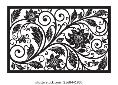 Exquisite Collection of Best-Selling Intricate Floral Laser Cut Designs for Decorative Panels, Wall Art, Home Decor, CNC Templates, Crafting Projects, and Artistic Laser Engraving Templates