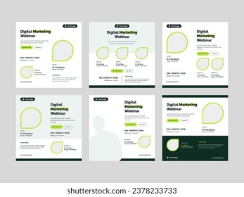 exquisite collection of square banner templates designed specifically for webinars, seminars, and events. Perfect for crafting eye-catching flyers and captivating social media posts 