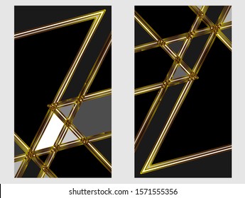 An exquisite combination of modern taste with gold. Two works for the price of one. Achromatic color.