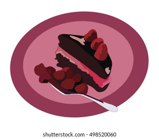 exquisite dessert with raspberries