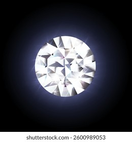 An exquisite diamond with flawless edges. Vector illustration