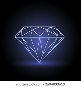 An exquisite diamond with flawless edges. Vector illustration
