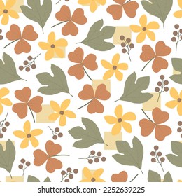 Exquisite ditsy floral seamless pattern. Aesthetic surface pattern of bunch of scandi wildflowers. Allover print flowery texture. Dainty tileable floral arrangement. Repeat textured background.