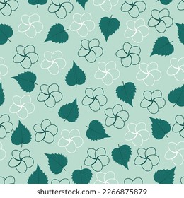 Exquisite ditsy floral seamless surface pattern. Aesthetic bunch of frangipani flowers and circular shapes. Allover flowery textured background. Dainty tileable floral arrangement.