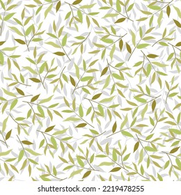 Exquisite ditsy lush foliage texture. Dainty floral seamless pattern design of aesthetic bunch of tropical tree branches. Allover repeating texture. Aesthetic composite overlay foliate background 