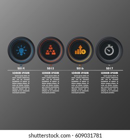 Exquisite elegant modern infographic template. Four options vector illustration. 4 steps timeline business concept for workflow, data, process