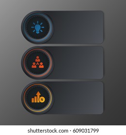Exquisite elegant modern infographic template. Three options vector illustration. 3 steps business concept for workflow, data, process