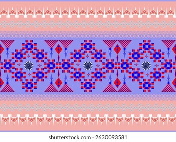 Exquisite fabric pattern blending vibrant colors with classic Thai motifs, reflecting cultural heritage and warmth in every piece.