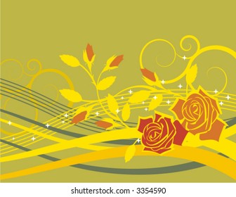 Exquisite floral background with roses and rose buds. Check my portfolio for more of this series as well as thousands of other great vector items.
