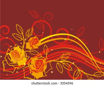 Exquisite floral background with roses and rose buds. Check my portfolio for more of this series as well as thousands of other great vector items.