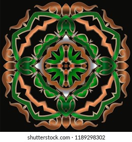 Exquisite floral eastern pattern. Mandala Classical luxury openwork old fashioned ornament,
