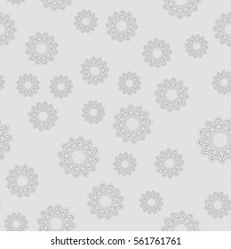 Exquisite floral ornament with random flowers. For fabric, wrapping paper, wallpaper, design and interior. Vector background.