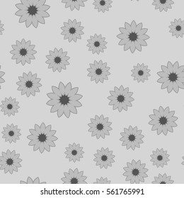 Exquisite floral ornament with random flowers. For fabric, wrapping paper, wallpaper, design and interior. Vector background.