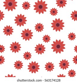 Exquisite floral ornament with random flowers. For fabric, wrapping paper, wallpaper, design and interior. Vector background.