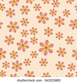 Exquisite floral ornament with random flowers. For fabric, wrapping paper, wallpaper, design and interior. Vector background