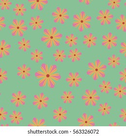 Exquisite floral ornament with random flowers. For fabric, wrapping paper, wallpaper, design and interior. Vector background