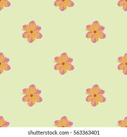 Exquisite floral ornament with random flowers. For fabric, wrapping paper, wallpaper, design and interior. Vector background