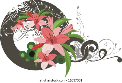 Exquisite floral ornamental design, vector illustration series.