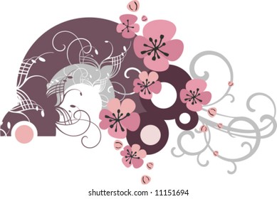 Exquisite floral ornamental design, vector illustration series.