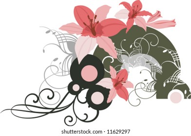 Exquisite floral ornamental design, vector illustration series.
