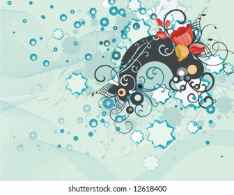 Exquisite floral ornamental design, vector illustration series.