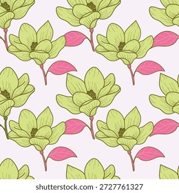 Exquisite florale nahtlose Oberflächenmuster. Ästhetischer Haufen blühender Skandi-Blumen und Monstera- und Palmblätter. Allover bedruckt blumige Textur Hintergrund. Eine skurrile Anordnung von Blumenmotiven.