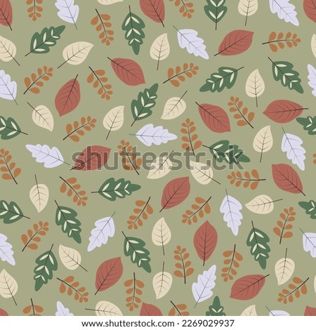 Exquisite floral seamless surface pattern. Aesthetic arrangement of bunch of leaves. Allover dainty multicolor foliate arrangement. Dainty foliage repeating textured background.