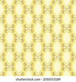 exquisite golden floral pattern. endless elegant floral ornament on a light yellow background. Damascus style. template, print, cover.