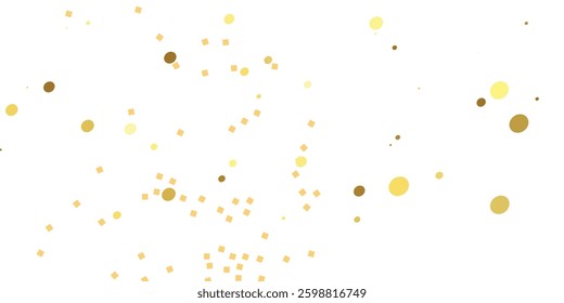"Exquisite Golden Sparkles and Glitter Particles Falling Softly on a Transparent White Background, Bringing a Touch of Opulence, Light, and Celebration to Any Event"