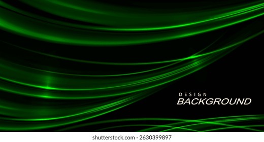 Exquisite green wavy background with bright shine