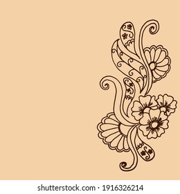 Exquisite hand-drawn flower illustration! This captivating art displays a doodle flower with delicate swirls, adding a graceful and artistic flair to various design concepts and decorative pieces.